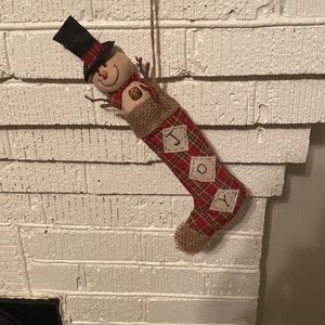 Adorable “Joy” snowman stocking ornament or decor.